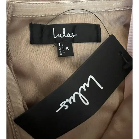 LULUS Chelisa Beige Velvet Floral Ruffled Bustier Strapless Maxi Dress Sz S NWT - Picture 11 of 14